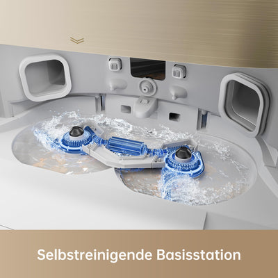 dreame X40 Ultra Complete Saugroboter mit Wischfunktion, 12.000Pa Saugkraft, 70℃ Wischmopp, selbstreinigend, automatische Entleerung, automatisches Nachfüllen, Anti-Wirrwarr und anhebbare Bürsten