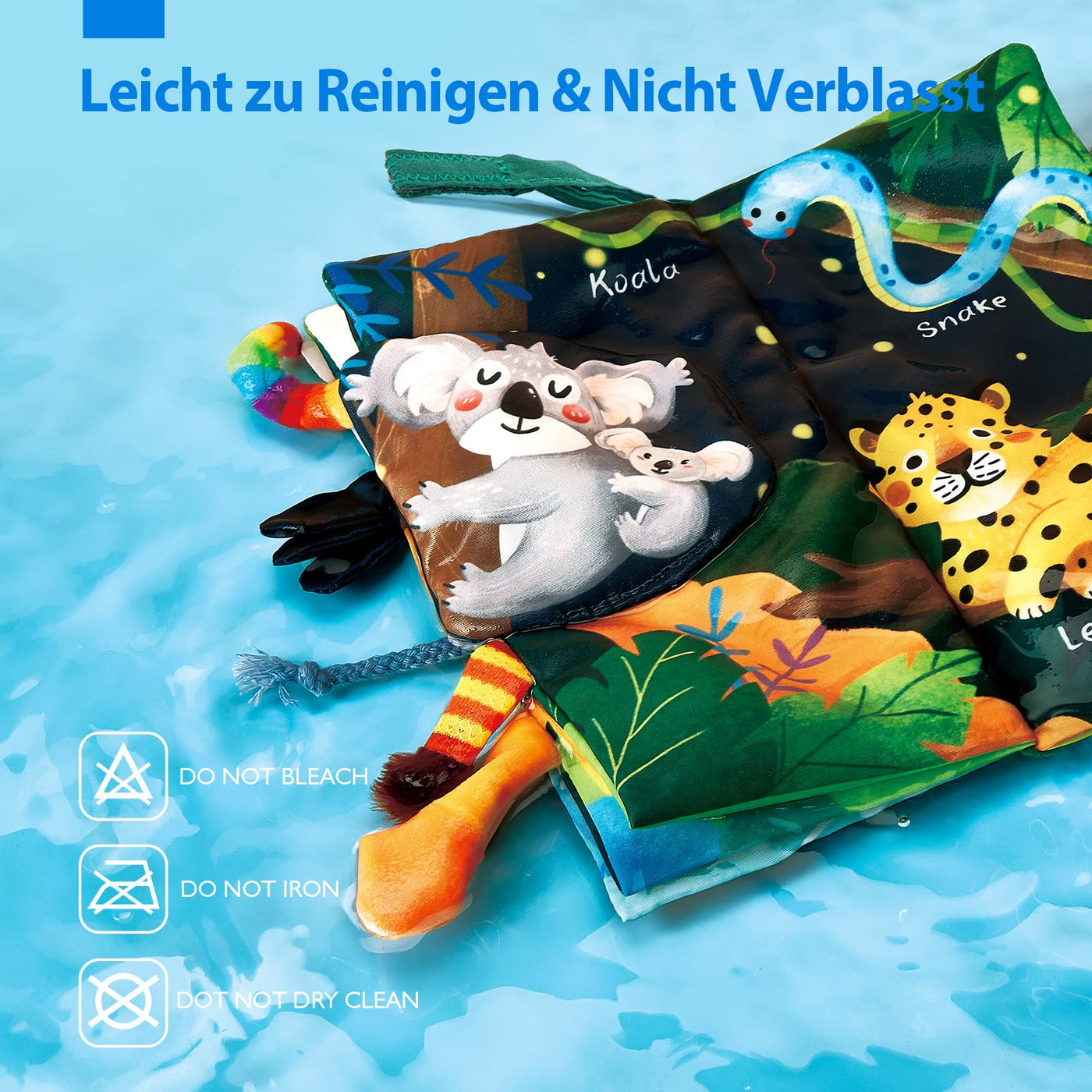 hahaland Babybuch Baby Stoffbuch Buch Spielzeug 0 Monate 3D Bilderbuch Stoffbücher Fühlbuch Knisterbuch ab 0 3 6 Monate Quiet Book Geschenk für Jungen Mädchen