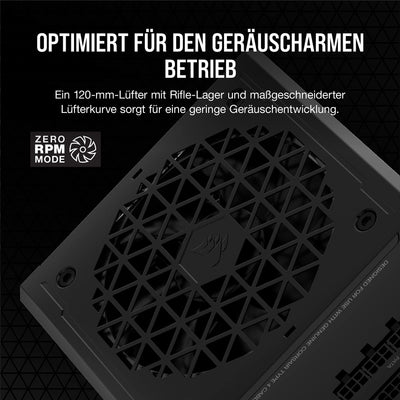 Corsair RM850e (2023) Vollmodulares, Geräuscharmes ATX-Netzteil - 3.0- Und PCIe 5.0-kompatibel - 105°C-Kondensatoren - 80 Plus Gold-Effizienz - Modern Standby-Unterstützung - Schwarz