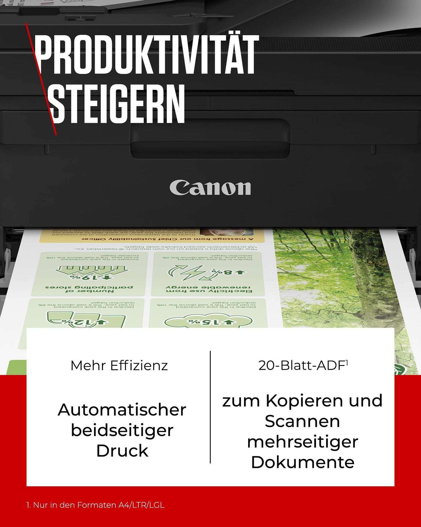 Canon PIXMA TR4750i Multifunktionsdrucker 4in1 (Tintenstrahl, Drucken, Kopieren, Scannen, Faxen, A4, WLAN, Apple AirPrint, 20 Blatt ADF, Duplexdruck, kompatibel mit Pixma Print Plan ABO) schwarz