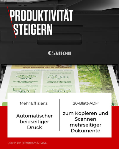 Canon PIXMA TR4750i Multifunktionsdrucker 4in1 (Tintenstrahl, Drucken, Kopieren, Scannen, Faxen, A4, WLAN, Apple AirPrint, 20 Blatt ADF, Duplexdruck, kompatibel mit Pixma Print Plan ABO) schwarz