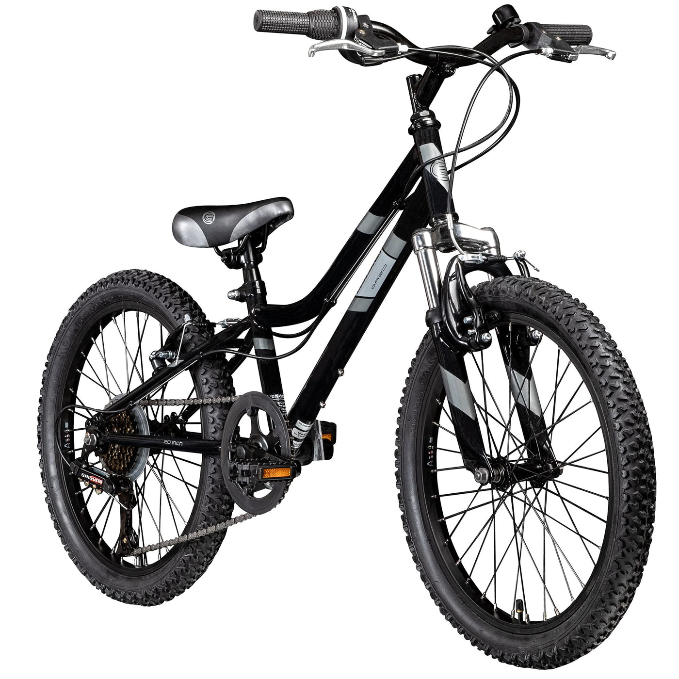 Galano GA20 20 Zoll Kinderfahrrad MTB Jugendfahrrad Mountainbike Jugend Kinder Fahrrad ab 6 (schwarz/grau, 26 cm)