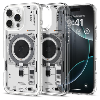 Spigen für iPhone 16 Pro Max Hülle [Anti-Yellowing] Ultra Hybrid MagFit Case Handyhülle Transparent Dünn Slim Kompatibel mit MagSafe -Neo One