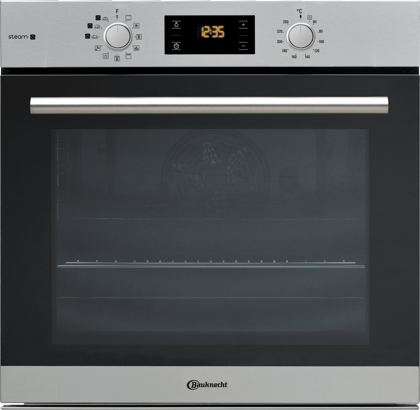 Bauknecht BAR2S K8 V2 IN Dampf-Backofen inklusive 2-fach Backauszug/A+/71 L Maxi-Garraum/Heißluft/Gentle Steam mit Feuchtigkeitszugabe/Einfaches Reinigen mit SmartClean-Innenraum, Edelstahl