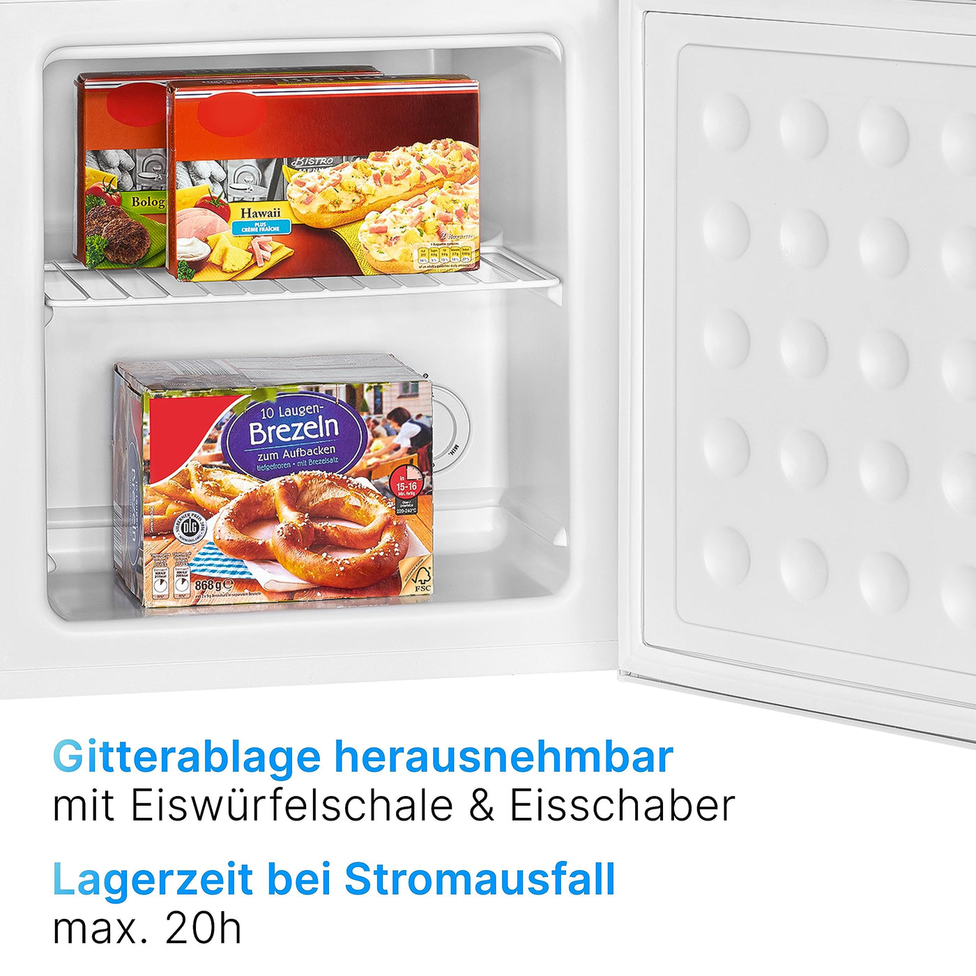 Bomann® Gefrierbox 31L Nutzinhalt | Gefrierschrank klein mit Gitterablage | wechselbarer Türanschlag & stufenlose Temperaturregelung | Mini Gefrierschrank mit 4 Sterne-Kennzeichnung | GB 341.1 weiß