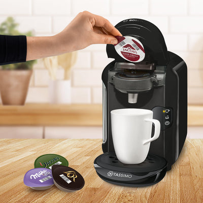 Tassimo Vivy2 Kapselmaschine TAS1402 Kaffeemaschine By Bosch, Ãœber 70 Getränke, Vollautomatisch, Geeignet Für Alle Tassen, Platzsparend, 1300 W, 1 Liters , Schwarz