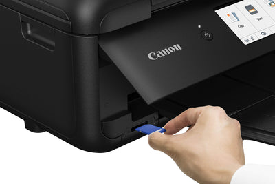 Canon PIXMA TS9550a Drucker Farbtintenstrahl Multifunktionsgerät DIN A4 A3 (Drucker A3, Scanner, Kopierer, 5 Separate Tinten, WLAN, LAN, Print App, 2 Papierzuführungen, Duplexdruck) schwarz