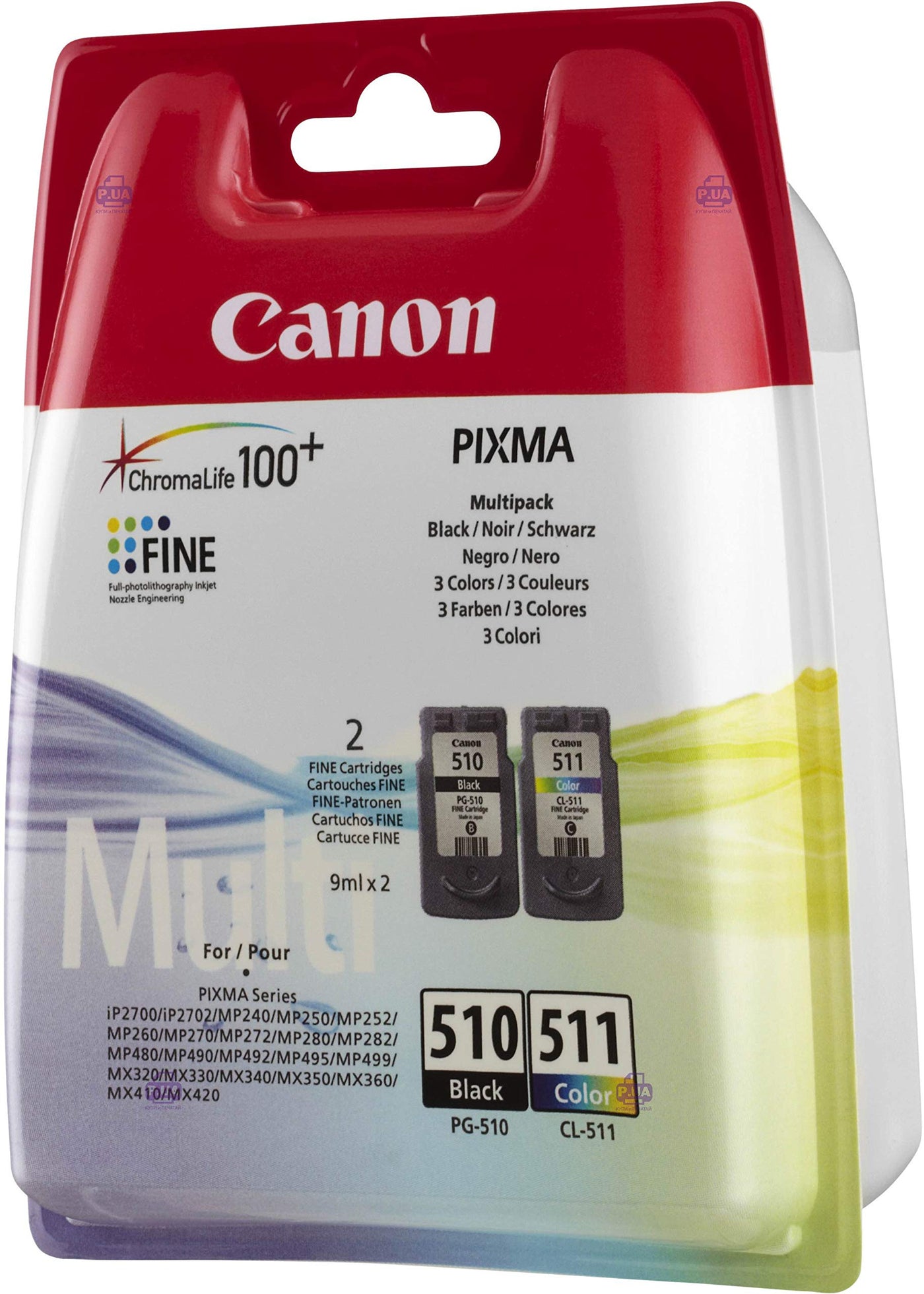 Canon Tintenpatrone CL511+PG510 Farben cyan magenta gelb Multipack ORIGINAL