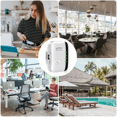 WLAN Verstärker, WLAN Repeater 300 Mbit/s 2.4 GHz, WiFi Extender Booster, WiFi Verstärker mit Repeater/AP Modus und WPS-Funktion,Internet Verstärker bis zu 3650 sq.ft und 35+ Geräten (Weiss)