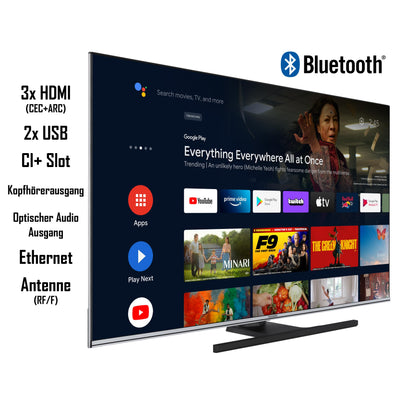 Telefunken Android TV 50 Zoll QLED Fernseher (4K UHD Smart TV, HDR Dolby Vision, Triple-Tuner, Dolby Atmos) QU50AN900M