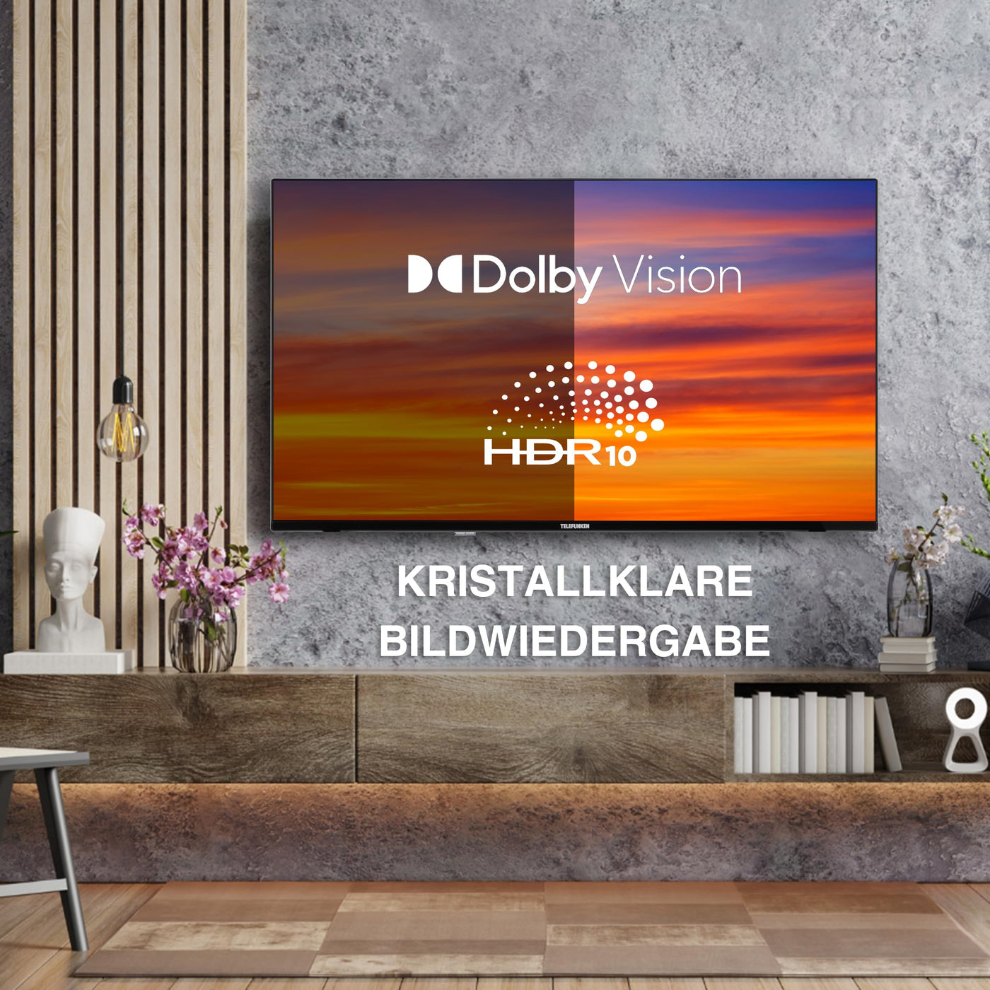 Téléviseur intelligent Telefunken TV 55 pouces alimenté par TiVo (4K UHD, HDR Dolby Vision, Dolby Atmos, triple tuner, 6 mois HD+ inclus) XU55TO750S