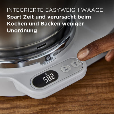 Kenwood Titanium Chef Baker KVC85.004SI Küchenmaschine mit integrierter Waage, inkl. 3-teiligem Patisserie-Set, 5 L und 3,5 L Rührschüssel, stufenloser Geschwindigkeitsregler, 1200 W, Silver