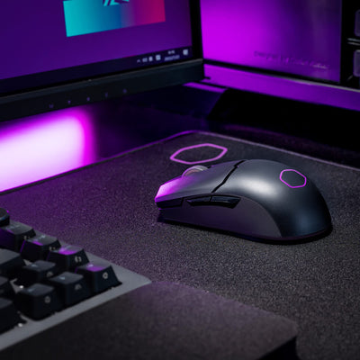 Cooler Master MM712 RGB Gaming-Maus – Ultralight 59g, Hybrid Wireless, 19K DPI PAW3370 Optischer Sensor, 70 Millionen Klicks optische Schalter, On-The-Fly, MasterPlus+ (38K DPI, nur PC) – Schwarz