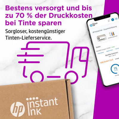 Imprimante multifonction HP Envy Inspire 7220e, imprimante à jet d'encre, 20€ de cashback, 3 mois d'impression gratuite avec HP Instant Ink inclus, HP+, impression, numérisation, copie, impression photo, DIN A4, WLAN, Airprint