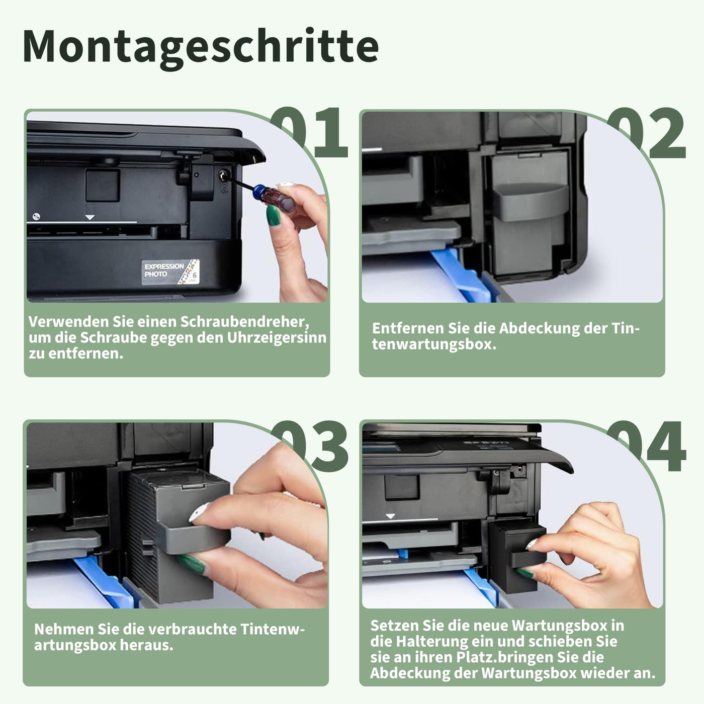 Greenjob Wartungsbox T3661 für Epson T3661 Maintenance Box C13T366100 Passend für Expression Photo XP-8500 XP-8505 XP-8600 XP 8605 XP-15000 Premium XP-6000 XP-6001 XP-6005 XP-6100 XP-6105 XP-970