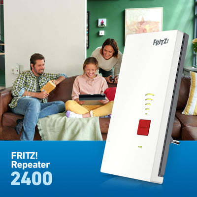 AVM FRITZ!WLAN Mesh Repeater 2400 (Dual-WLAN AC + N bis zu 1.733 MBit/s (5GHz) + 600 MBit/s(2,4 GHz), 1x Gigabit-LAN, deutschsprachige Version)