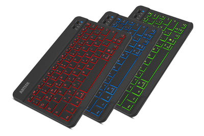 Arteck Bluethooth QWERTZ Deutsche Wireless Tastatur mit 7 Farben Ultraleicht und dünn Tragbare Kabellose, für iPad Pro, Air, Mini, Android, MacOS, Windows, Tablets, PC, Smartphone