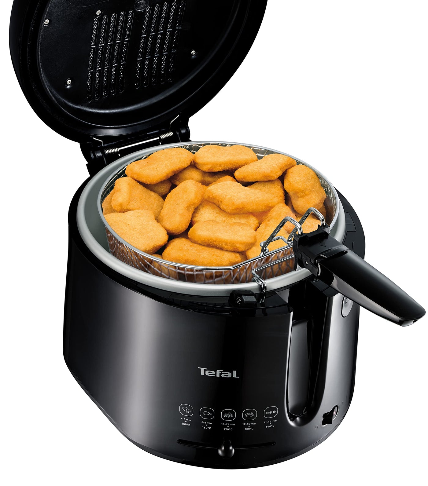 Tefal FF1078 Maxi Fry Fritteuse | Cool Wall Technologie | bis zu 1,2 kg Fassungsvermögen | einklappbarer Griff | kompakte Größe | regelbares Thermostat von 150°C bis 190°C | Schwarz