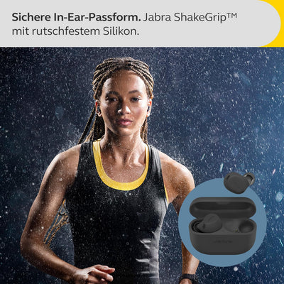 Jabra Elite 8 Active schnurlose In-Ear-Bluetooth-Kopfhörer mit adaptiver, hybrider aktiver Geräuschunterdrückung (ANC) und 6 eingebauten Mikrofonen, Wasser- und schweißresistent - Dunkelgrau