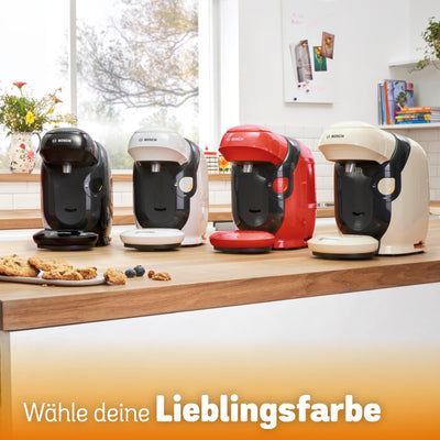 Bosch Tassimo Style friendly Kapselmaschine TAS112E, über 70 Getränke, geeignet für alle Tassen, vollautomatisch, nachhaltig, platzsparend, 1400 W, schwarz