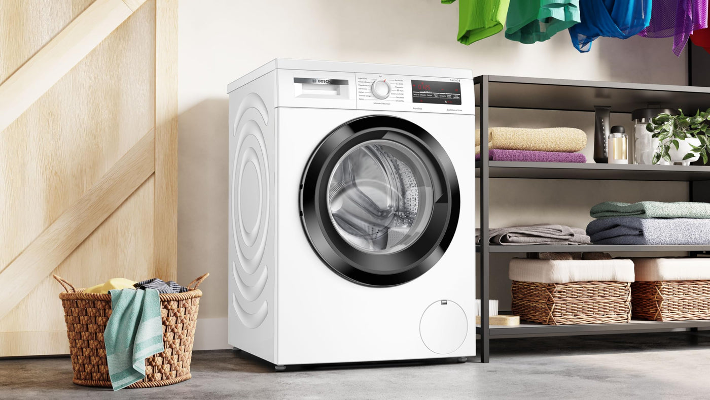 Bosch WUU28T48, Serie 6, Unterbaufähige Waschmaschine, 1-8kg, 1400 UpM, Maximale Energie- und Wasserersparnis, Speed Perfect, Extraprogramme für Sport, Dunkles und Babykleidung, Nachlegefunktion