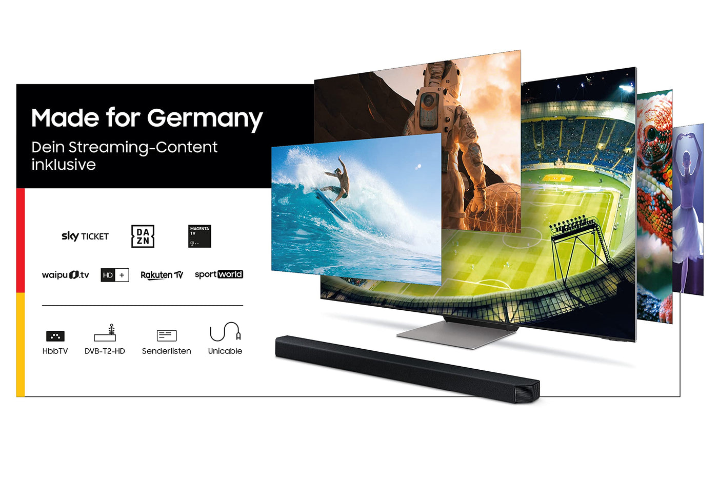 Samsung QLED 4K Q60A TV 55 Zoll (GQ55Q60AAUXZG), Quantum HDR, Quantum Prozessor Lite 4K, 100% Farbvolumen [2021]