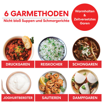 Instant Pot Duo 7-in-1 Smart Cooker 5,7 L - Schnellkochtopf, Schongarer, Reiskocher, Sautierpfanne, Joghurtbereiter, Dampfgarer und Speisewärmer, Schwarz/Rostfreier Stahl