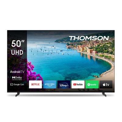 Téléviseur intelligent Android Thomson UHD 50 pouces (126 cm) (WLAN, HDR, triple tuner DVB-C/S2/T2, commande vocale) – 50UA5S13-2023