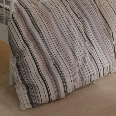 G BETTWARENSHOP wohlig warme Biber Bettwäsche Streifen beige aus 100% Baumwolle mit Reißverschluss - Made in Germany 240x220 cm + 2X 80x80 cm