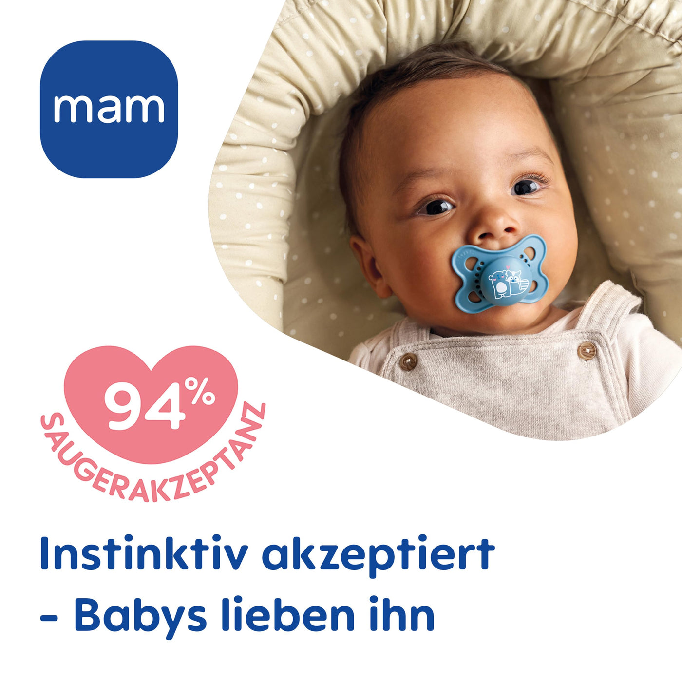 MAM Original Schnuller im 2er-Set, zahnfreundlicher Baby Schnuller aus nachhaltigen & bio-erneuerbaren Materialien, Sauger aus MAM SkinSoft Silikon, mit Schnullerbox, 0-6 Monate, Hase/Reh