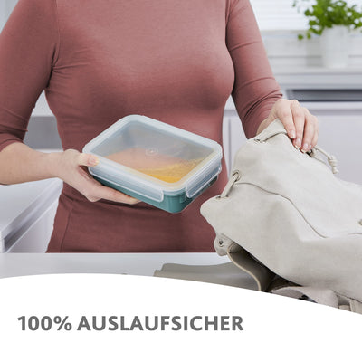 Emsa N10124 Clip & Close Color Edition Frischhaltedose | 0,55 Liter | 100% auslaufsicher/hygienisch | BPA-frei | spülmaschinen-, mikrowellen- und gefriergeeignet | Puder Grün