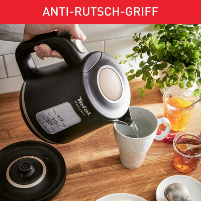 Tefal KI5338 Includeo Wasserkocher | Fassungsvermögen 1 L | Anti-Rutsch-Griff | einfach abzulesende Wasserstandsanzeige | 360°-Drehsockel | herausnehmbarer Filter | 2400 W | 23.3 x 16.6 x 20 cm