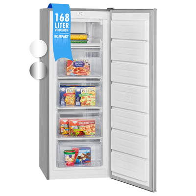 Bomann® Gefrierschrank | Tiefkühlschrank | Freezer | Nutzinhalt 168 Liter | wechselbarer Türanschlag | 4 Sterne Gefrierraum | GS 7340 inox