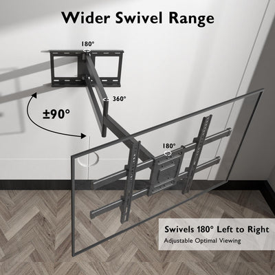 BONTEC TV Wandhalterung mit 1040 mm Extra Langem Gelenkarm für 32-75 Zoll LCD/LED/OLED Flachbildschirme bis 60 kg, Neigbar, Schwenk- und Drehbar, TV-Wandhalterung, Max. VESA 600 x 400 mm