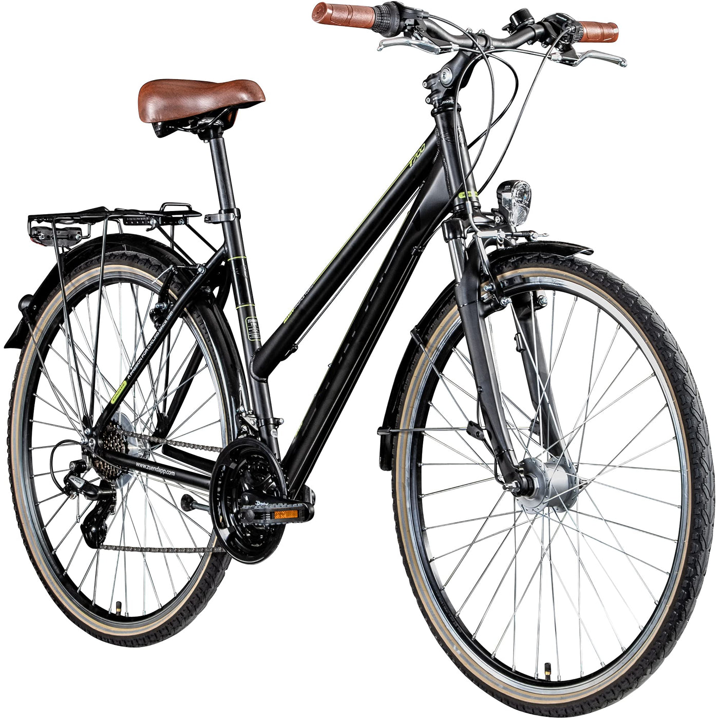 ZÜNDAPP T700 700c Trekkingrad Damen Fahrrad Trekking 28 Zoll Trekkingfahrrad StVZO (schwarz, 45 cm)