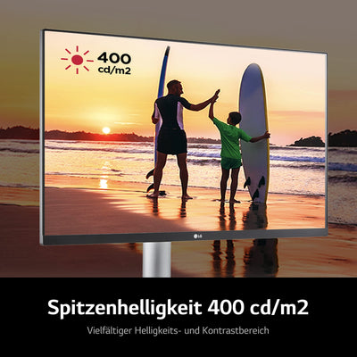 LG Electronics 27UP650P-W 4K UHD 27'' (68cm), 3840 x 2160, 16:9, VESA DisplayHDR™ 400, AMD FreeSync™, IPS with DCI-P3 95%, HDR10, 5ms GtG - Weiß