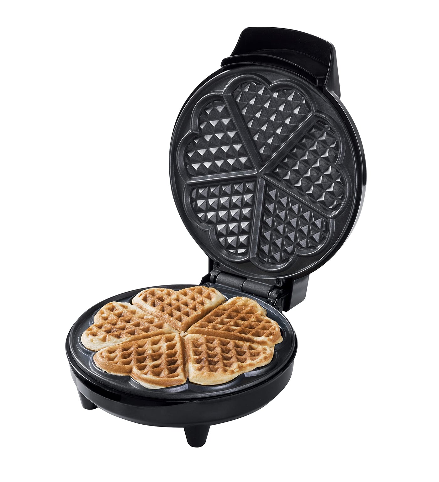 Bestron Waffeleisen für klassische Herzwaffeln, Waffelautomat mit Antihaftbeschichtung für Waffeln in Herzform, 700 Watt, Farbe: Kupfer