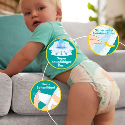 Pampers Windeln Größe 7, 132 Windeln, 15kg+ Baby-Dry, Bis zu 100% Auslaufschutz die ganze Nacht