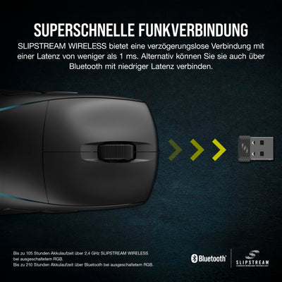 Corsair M75 Wireless RGB Leichte FPS Gaming-Maus – 26.000 DPI – Austauschbare Seitentasten – iCUE-Kompatibel – PC – Schwarz