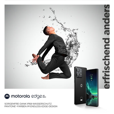 Motorola Mobility Edge40 neo Smartphone (6,55'-FHD+-Display, 50-MP-Kamera, 12/256 GB, 5000 mAh, Android 13) Black Beauty, inkl. Schutzcover + KFZ-Adapter [Exklusiv bei Amazon]