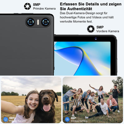 Biegedy Tablet 10 Zoll Android 14 Octa-Core, 2024 Newest Tablet PC 20 GB RAM+128 GB ROM (TF1 TB),5G WLAN 6丨Widevine L1丨GMS丨6000mAh丨5+8MP丨Bluetooth5.0丨1280 * 800丨Tablet mit Tastatur Maus Schwarz