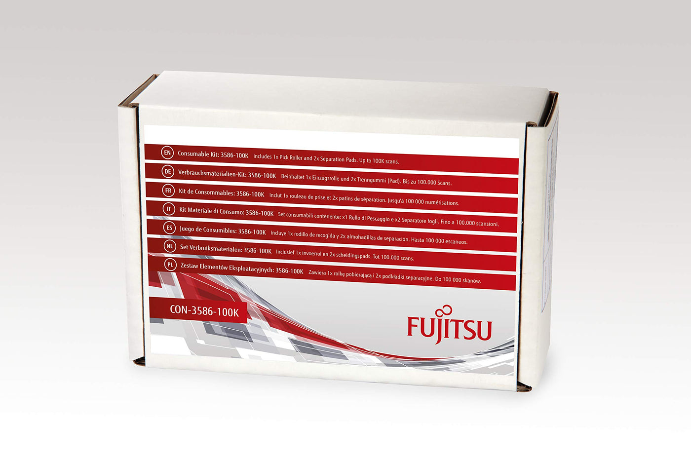 Fujitsu Includes 1x Pick Roller and 2X Separation Pads Estimated Life Up to 100K scans CON-3586-100K