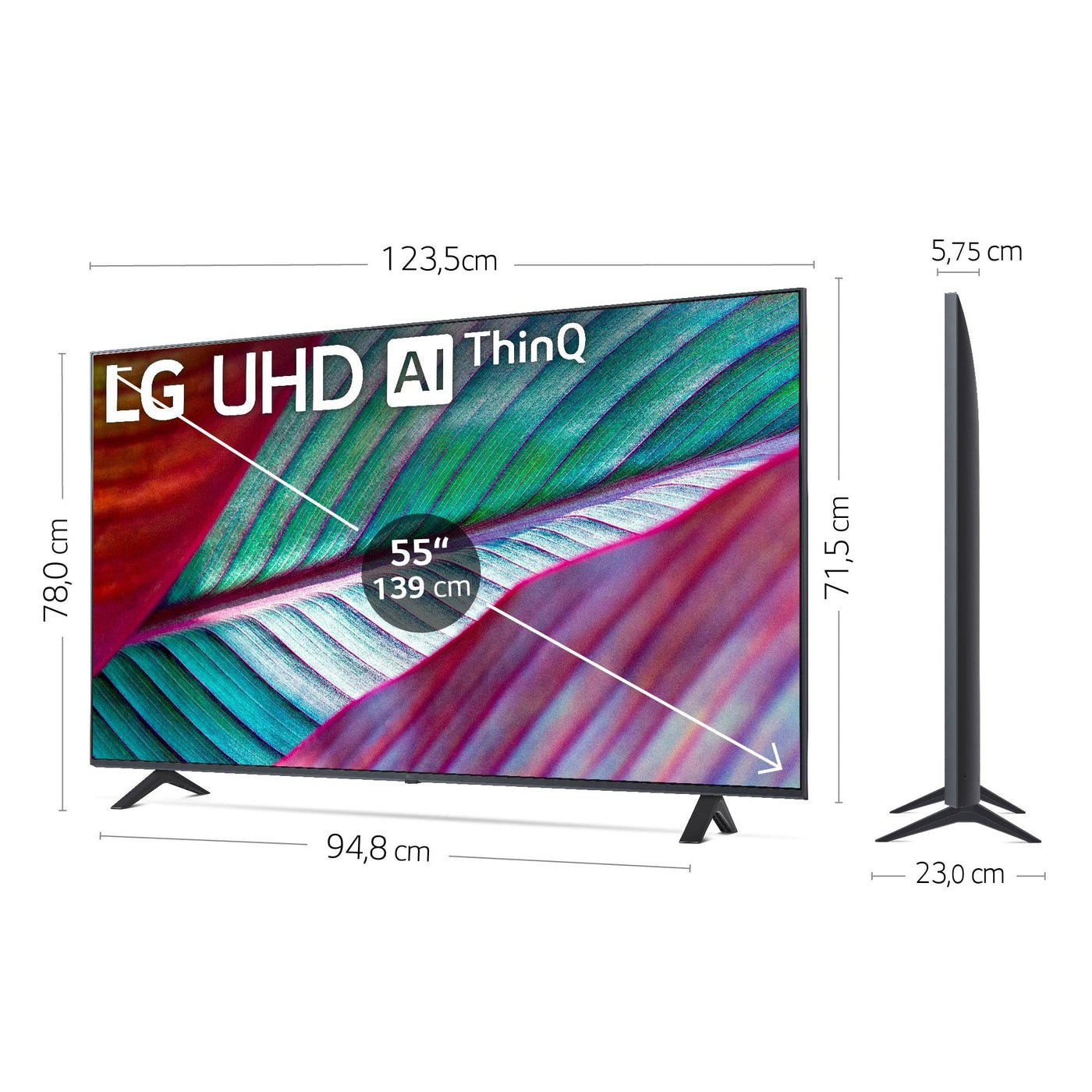 LG 55UR78006LK 140 cm (55 Zoll) UHD Fernseher (Active HDR, 60 Hz, Smart TV) [Modelljahr 2023]