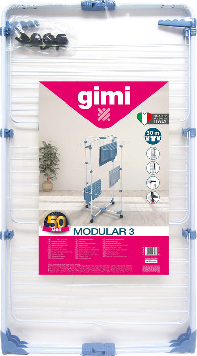 GimiTurmwäscheständer Modular 3, weiß/blau