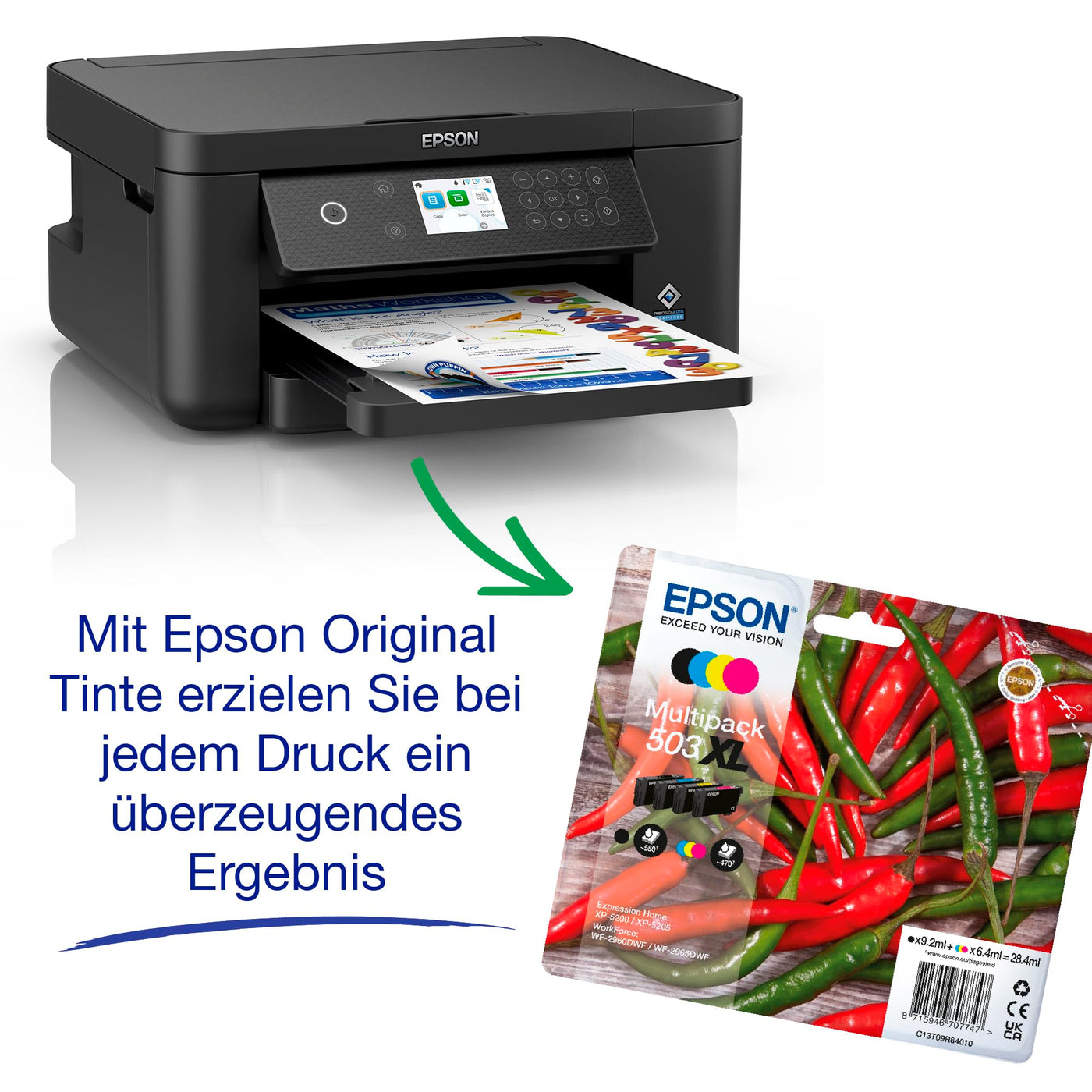 Epson Expression XP-5200 A4 kabelloser Multifunktionstintenstrahldrucker inkl. kostenloser Tinte für 3 Monate* bei ReadyPrint Flex-Abo