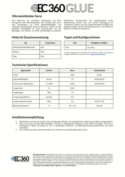 EC360® Glue 2W/mK Wärmeleitkleber, flüssig (10 g)