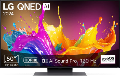 LG 50QNED86T6A TV 50" (127 cm) QNED Fernseher (α8 4K AI-Prozessor, webOS 24, HDR10, bis zu 120Hz) [Modelljahr 2024]