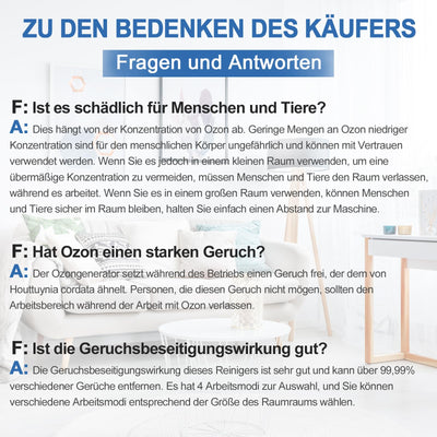 ICARE Luftreiniger Ozongenerator Geruchskiller, Air Purifier, Ionizer Generator, Luftreiniger Allergiker, Ozongerät Ozonisator für Badezimmer, Küche, Rauch, Autos, Haustiere, Formaldehyd und Geruch