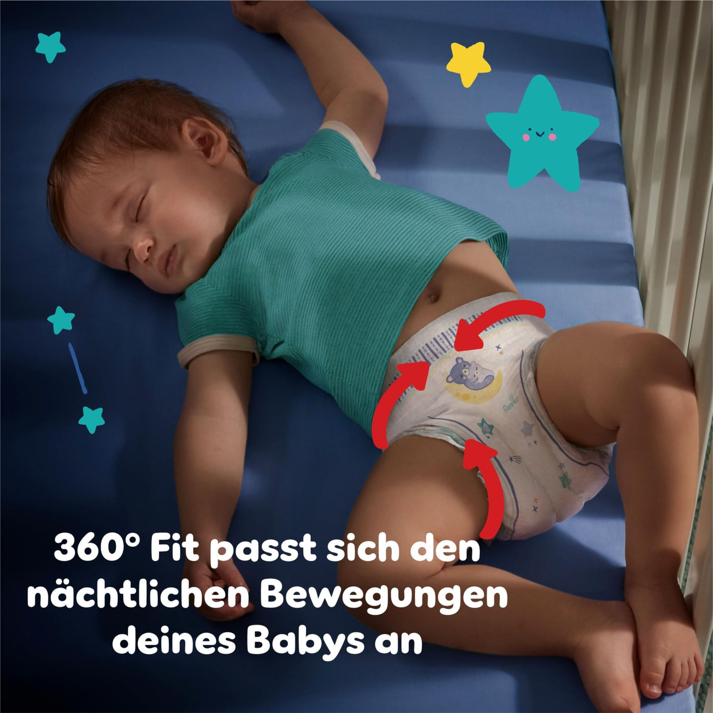 Pampers Night Windeln Pants Größe 6 (15+kg) Baby-Dry, MONATSBOX, Windelhöschen bieten zusätzlichen Schutz für die ganze Nacht, 138 Höschenwindeln