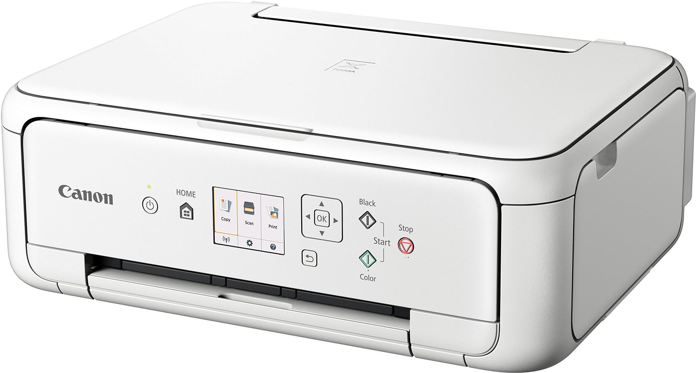 Canon PIXMA TS5151 Drucker Farbtintenstrahl Multifunktionsgerät DIN A4 (Scanner, Kopierer, Farbdisplay, 4.800 x 1.200 dpi, USB, WLAN, Duplexdruck, 2 Papierzuführungen) weiß